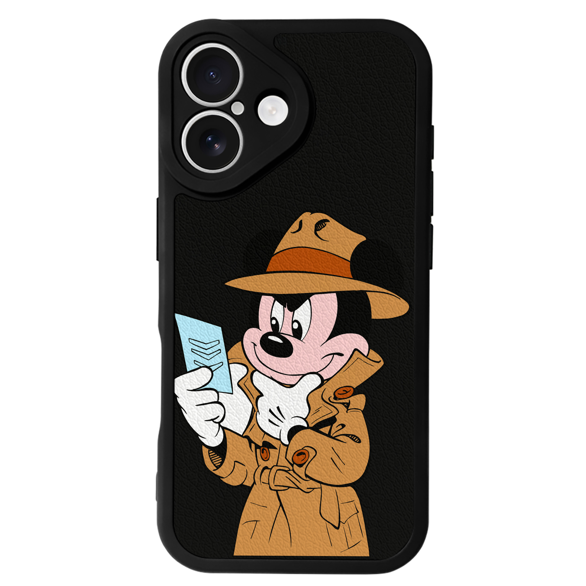 （画像用） ミッキーマウス Mickey Mouse 【iPhone 16シリーズ対応】シリコンスマホケース（レザー調） 材質：シリコン